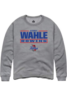 Sydney Wahle  Rally Tulsa Golden Hurricane Mens Graphite NIL Stacked Box Long Sleeve Crew Sweatshi..
