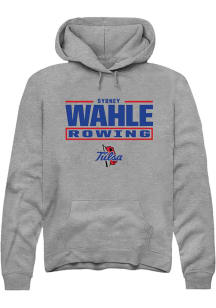 Sydney Wahle  Rally Tulsa Golden Hurricane Mens Graphite NIL Stacked Box Long Sleeve Hoodie