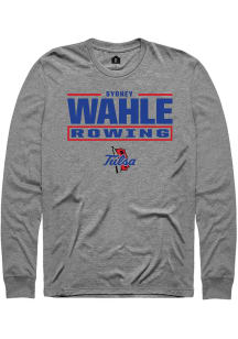 Sydney Wahle  Tulsa Golden Hurricane Graphite Rally NIL Stacked Box Long Sleeve T Shirt