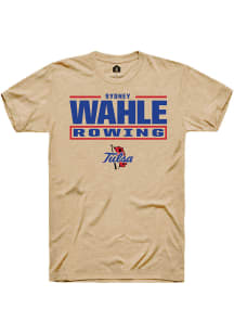 Sydney Wahle  Tulsa Golden Hurricane Tan Rally NIL Stacked Box Short Sleeve T Shirt