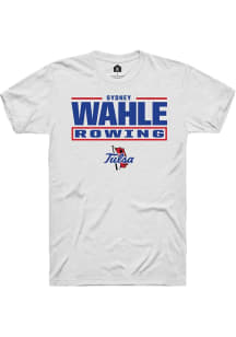 Sydney Wahle  Tulsa Golden Hurricane White Rally NIL Stacked Box Short Sleeve T Shirt