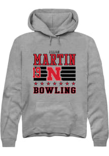 Jillian Martin  Rally Nebraska Cornhuskers Mens Grey NIL Striped Long Sleeve Hoodie