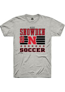 Reese Snowden  Nebraska Cornhuskers Ash Rally NIL Striped Short Sleeve T Shirt