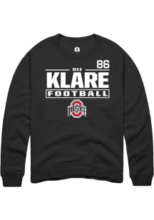 Max Klare  Rally Ohio State Buckeyes Mens Black Football NIL Stacked Box Long Sleeve Crew Sweatshi..