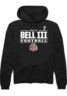 Phillip Bell III  Rally Ohio State Buckeyes Mens Black Football NIL Stacked Box Long Sleeve Hoodie