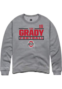 Zion Grady  Rally Ohio State Buckeyes Mens Graphite Football NIL Stacked Box Long Sleeve Crew Swea..