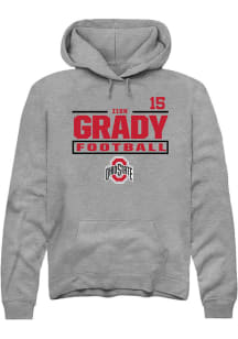 Zion Grady  Rally Ohio State Buckeyes Mens Graphite Football NIL Stacked Box Long Sleeve Hoodie