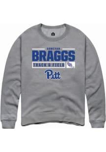 Somiyah Braggs  Rally Pitt Panthers Mens Graphite NIL Stacked Box Long Sleeve Crew Sweatshirt