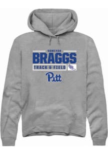 Somiyah Braggs  Rally Pitt Panthers Mens Graphite NIL Stacked Box Long Sleeve Hoodie
