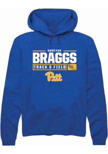 Somiyah Braggs  Rally Pitt Panthers Mens Blue NIL Stacked Box Long Sleeve Hoodie