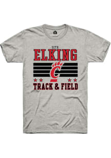 Seth Elking  Cincinnati Bearcats Ash Rally NIL Striped Short Sleeve T Shirt