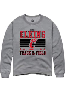 Seth Elking  Rally Cincinnati Bearcats Mens Grey NIL Striped Long Sleeve Crew Sweatshirt