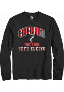 Seth Elking  Cincinnati Bearcats Black Rally NIL Arch Logo Long Sleeve T Shirt