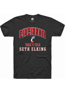 Seth Elking  Cincinnati Bearcats Black Rally NIL Arch Logo Short Sleeve T Shirt