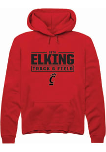 Seth Elking  Rally Cincinnati Bearcats Mens Red NIL Stacked Box Long Sleeve Hoodie