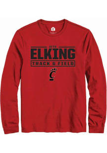 Seth Elking  Cincinnati Bearcats Red Rally NIL Stacked Box Long Sleeve T Shirt