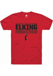 Seth Elking  Cincinnati Bearcats Red Rally NIL Stacked Box Short Sleeve T Shirt