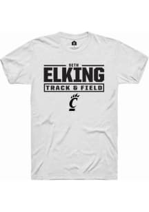 Seth Elking  Cincinnati Bearcats White Rally NIL Stacked Box Short Sleeve T Shirt