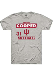 Alexandra cooper  Indiana Hoosiers Ash Rally NIL Striped Short Sleeve T Shirt