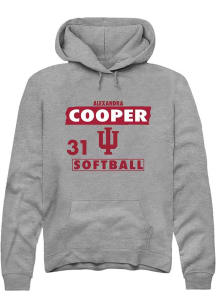 Alexandra cooper  Rally Indiana Hoosiers Mens Grey NIL Striped Long Sleeve Hoodie