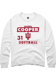 Alexandra cooper  Rally Indiana Hoosiers Mens White NIL Striped Long Sleeve Crew Sweatshirt