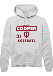 Alexandra cooper  Rally Indiana Hoosiers Mens White NIL Striped Long Sleeve Hoodie