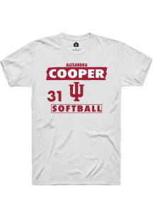 Alexandra cooper  Indiana Hoosiers White Rally NIL Striped Short Sleeve T Shirt