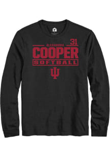 Alexandra cooper  Indiana Hoosiers Black Rally NIL Stacked Box Long Sleeve T Shirt