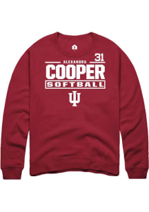 Alexandra cooper  Rally Indiana Hoosiers Mens Cardinal NIL Stacked Box Long Sleeve Crew Sweatshirt