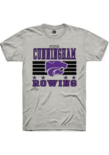 Sylvia Cunningham  K-State Wildcats Ash Rally NIL Striped Short Sleeve T Shirt