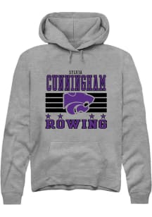 Sylvia Cunningham  Rally K-State Wildcats Mens Grey NIL Striped Long Sleeve Hoodie