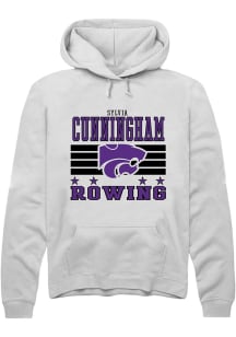 Sylvia Cunningham  Rally K-State Wildcats Mens White NIL Striped Long Sleeve Hoodie