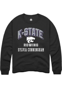 Sylvia Cunningham  Rally K-State Wildcats Mens Black NIL Arch Logo Long Sleeve Crew Sweatshirt