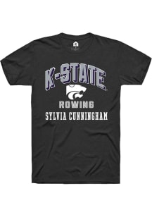 Sylvia Cunningham  K-State Wildcats Black Rally NIL Arch Logo Short Sleeve T Shirt