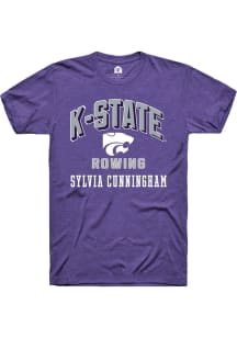 Sylvia Cunningham  K-State Wildcats Purple Rally NIL Arch Logo Short Sleeve T Shirt