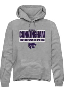 Sylvia Cunningham  Rally K-State Wildcats Mens Graphite NIL Stacked Box Long Sleeve Hoodie