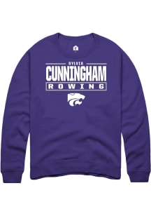 Sylvia Cunningham  Rally K-State Wildcats Mens Purple NIL Stacked Box Long Sleeve Crew Sweatshirt