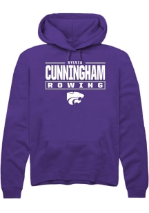 Sylvia Cunningham  Rally K-State Wildcats Mens Purple NIL Stacked Box Long Sleeve Hoodie
