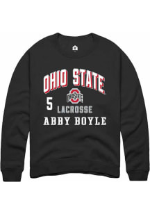 Abby Boyle  Rally Ohio State Buckeyes Mens Black NIL Arch Logo Long Sleeve Crew Sweatshirt