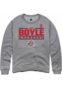 Abby Boyle  Rally Ohio State Buckeyes Mens Graphite NIL Stacked Box Long Sleeve Crew Sweatshirt