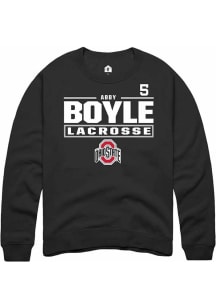 Abby Boyle  Rally Ohio State Buckeyes Mens Black NIL Stacked Box Long Sleeve Crew Sweatshirt