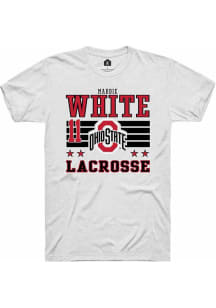 Maddie White  Ohio State Buckeyes White Rally NIL Striped Short Sleeve T Shirt