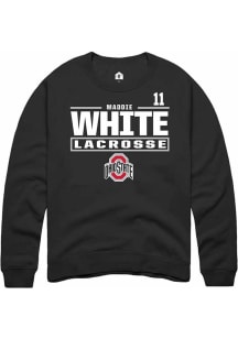 Maddie White  Rally Ohio State Buckeyes Mens Black NIL Stacked Box Long Sleeve Crew Sweatshirt