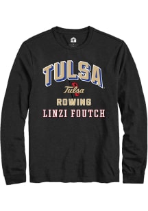 Linzi Foutch  Tulsa Golden Hurricane Black Rally NIL Arch Logo Long Sleeve T Shirt