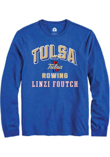 Linzi Foutch  Tulsa Golden Hurricane Blue Rally NIL Arch Logo Long Sleeve T Shirt