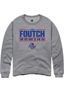 Linzi Foutch  Rally Tulsa Golden Hurricane Mens Graphite NIL Stacked Box Long Sleeve Crew Sweatshi..
