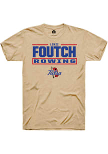 Linzi Foutch  Tulsa Golden Hurricane Tan Rally NIL Stacked Box Short Sleeve T Shirt