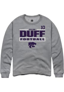 Dillon Duff  Rally K-State Wildcats Mens Graphite Football NIL Stacked Box Long Sleeve Crew Sweats..