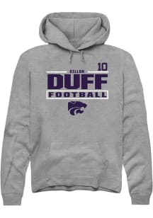 Dillon Duff  Rally K-State Wildcats Mens Graphite Football NIL Stacked Box Long Sleeve Hoodie