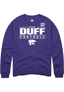 Dillon Duff  Rally K-State Wildcats Mens Purple Football NIL Stacked Box Long Sleeve Crew Sweatshi..